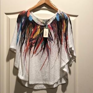 White/ black/ orange Knit top